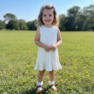 TOMMY HILFIGER White Cable Knit Sleeveless Dress SIZE  4T